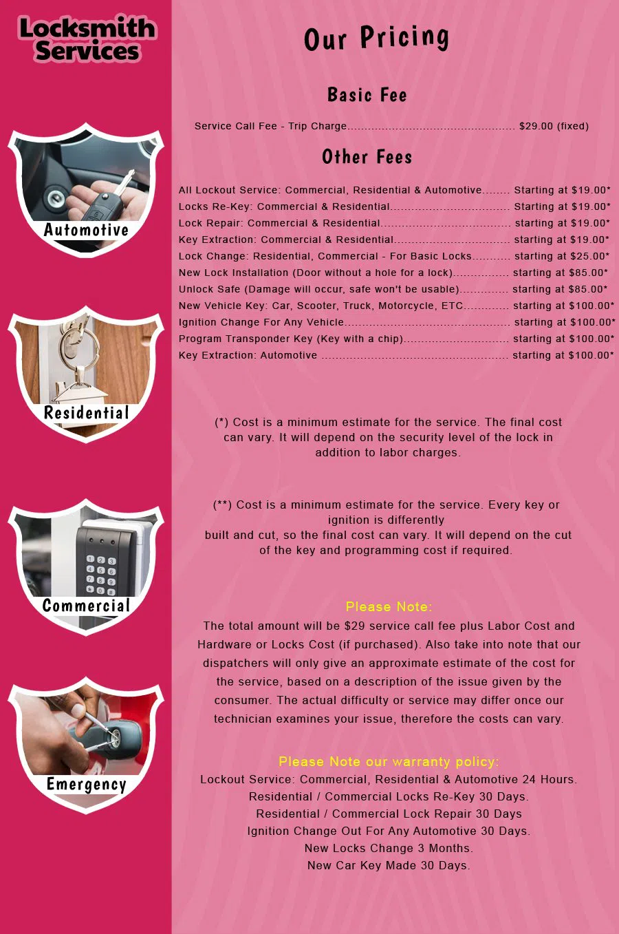 Elizabethport NJ Locksmith Store Elizabethport, NJ 908-264-6698 - price-list-c-18